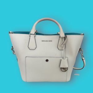 Michael Kors White Greenwich Bag